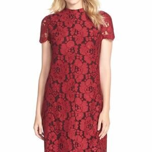 Betsey Johnson Elegant Red Lace Dress NWT Size 4